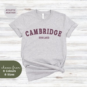 Cambridge Shirt, England Tee, Vintage T Shirt, British Gift, Cambridge University Top, Classic Crewneck Tee, Customizable Cambridge Shirt