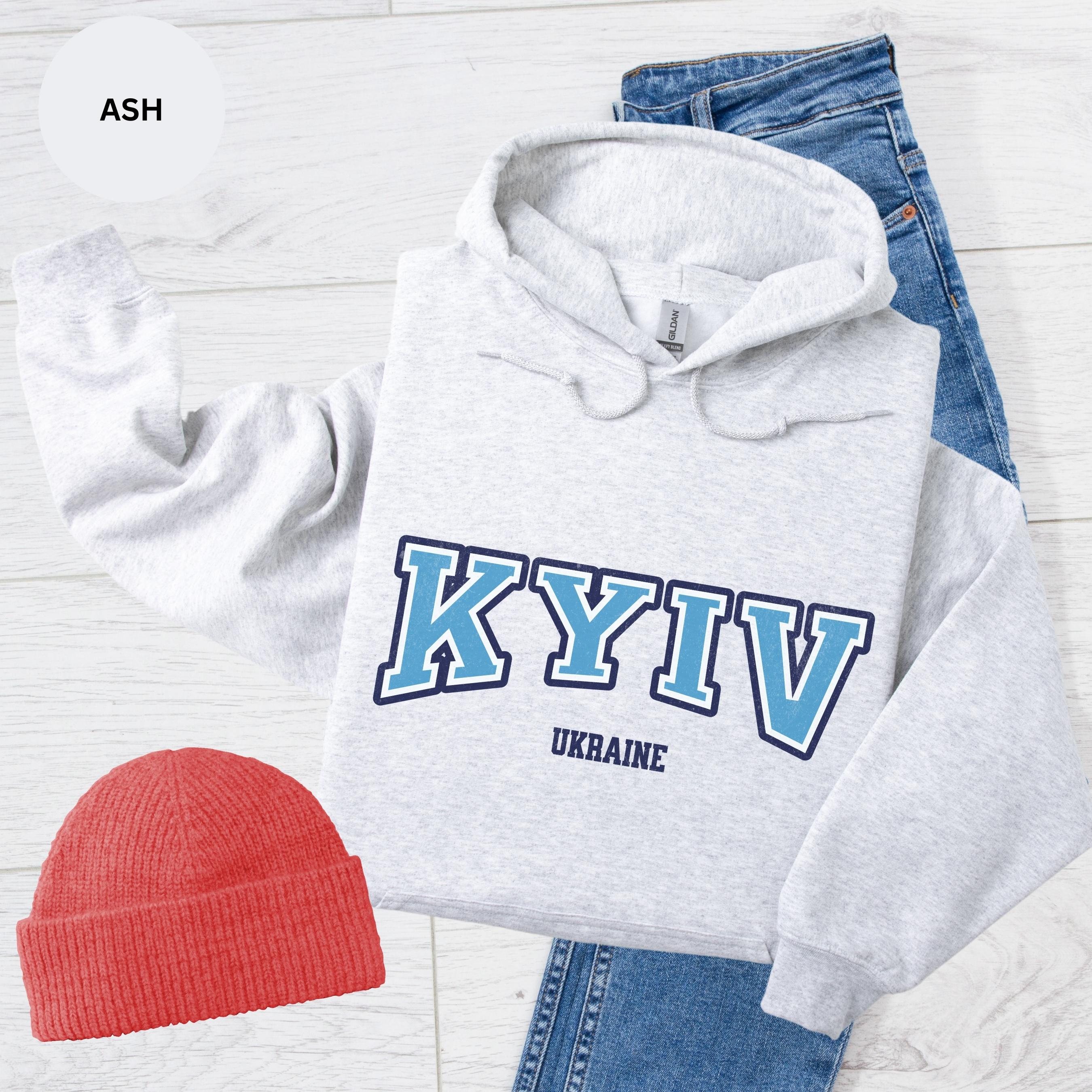 Sweat à Capuche Ukraine Brodé – Blason Ukrainien Tricolore, Style Streetwear Solidaire