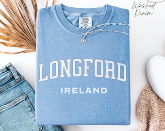Camisa Longford, camiseta irlandesa, camiseta de Irlanda, Comfort Colors®, jersey irlandés vintage, regalo de viaje a Irlanda, camiseta irlandesa personalizada, jersey Longford