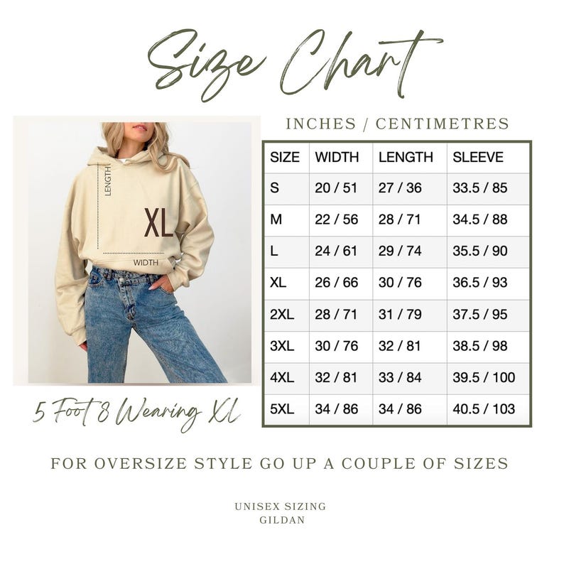 Size Chart in Inches and CM