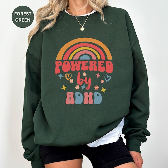 ADHD Sweatshirt, ADHD Crewneck Shirt, Gift for ADHD, Mental Health Jumper, Therapist Gift, Sweater for Counsellor, Vintage Mental Health Top