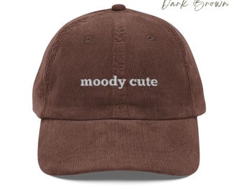 Mental Health Cap, Funny Anxiety Hat, Funny Embroidered Hats, Vintage Corduroy Cap, Funny Ball Caps, Mood Swing Hat, Therapy Humor Gift