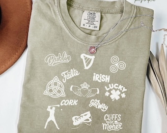 Comfort Colors Irish Tee: Vintage Dublin Celtic Design