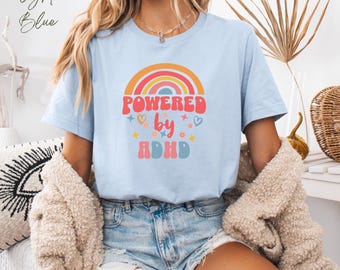 ADHD Awareness Rainbow T Shirt, Neurodiversity Empowerment & Positive Vibes Tee,  Vintage Retro Gift for ADHD Friends, ADHD Support Shirt