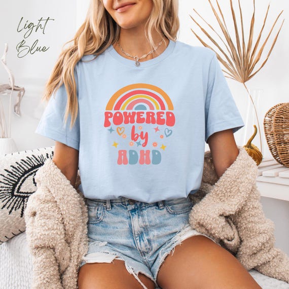 ADHD Awareness Rainbow T Shirt, Neurodiversity Empowerment