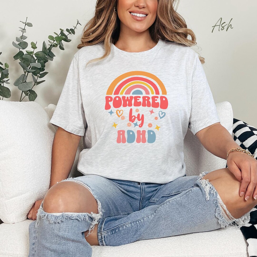 ADHD Awareness Rainbow T Shirt, Neurodiversity Empowerment & Positive ...