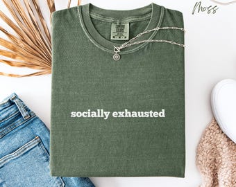 Shirt introverte modus, grappig angst-T-shirt, neurodivergente outfit, geestelijke gezondheid top, ADHD autisme cadeau, anti-sociaal T-shirt, overgestimuleerd shirt