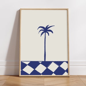 Minimalist palm tree poster, wall art, summer home decor, digital download, printable poster