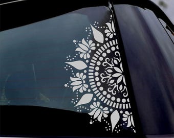 Mandala Car Decal Vinyl Sticker Window Decals Lotus Flower Decorative Ornament Multiple sizes