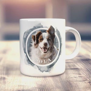 Personalised dog cat horse photo mug cartoon Watercolour style your pet Gift 11oz Coffee Tea Mug