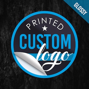 Pegatinas redondas impresas brillantes, etiquetas con logotipo personalizado, etiquetas de envío, texto artístico personalizado / papel adhesivo fotográfico de alta calidad
