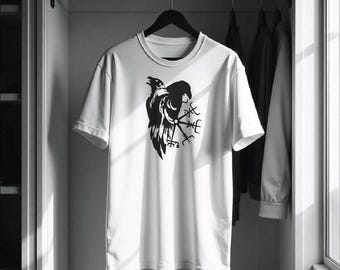 Huginn Muninn Vegvisir T-Shirt – Viking Norse Pagan Design