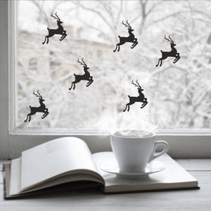 Rentier Fenster Aufkleber, 20,40,80er Pack, Rentier, Weihnachten, Weihnachtsaufkleber, Fenstersticker, Winter Karte Decor Peel and Stick Rentier