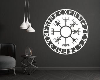 Viking compass Vegvisir Decal car/Wall/Window/Laptop Nordic Compass Pagan signs