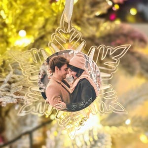 Custom Large Clear Christmas Bouble Ornament - Personalized Ornament - Custom Christmas Photo X-mas Ornament - Add Your Own Photo & Text
