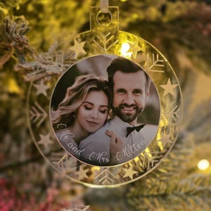 Custom Large Clear Christmas Bouble Ornament - Personalized Ornament - Custom Christmas Photo X-mas Ornament - Add Your Own Photo & Text