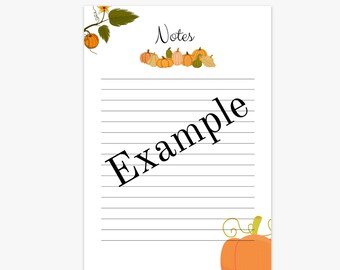 Pumpkin notebook, pumpkin digital notes pages, fall notes templates, pdf notes pages, notability and goodnotes compatible.