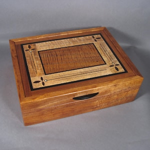 Art Deco Inlay Inlay Koa, Mango and Ebony  Inlaid Jewelry Box