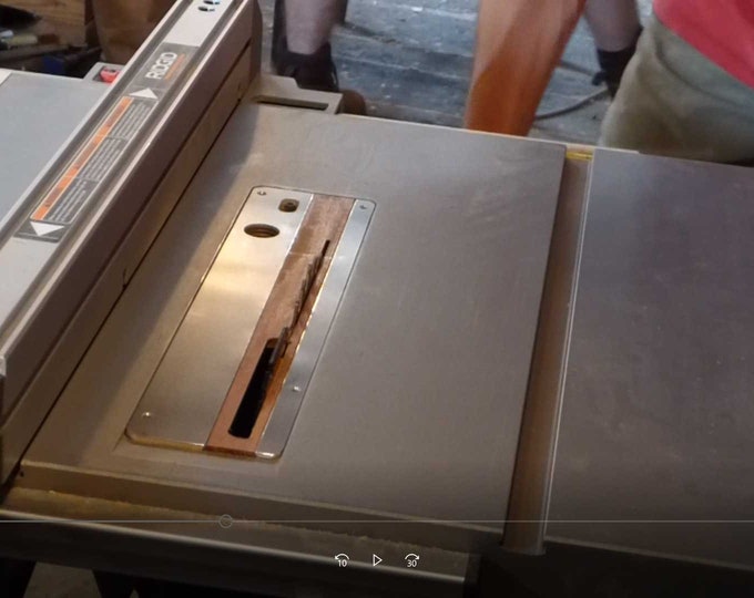 R4514 Ridgid Table Saw Zero Clearance Throat Insert, Anodized Aluminum Top, Replaceable Wooden