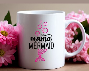 Tazza Mama Sirena / Tazza in ceramica da 11 once - Regalo unico per la mamma