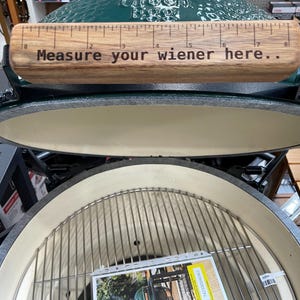 Big Green Egg Handle: Acacia Wood Grill Replacement - &#39;Measure Your Wiener Here&#39;