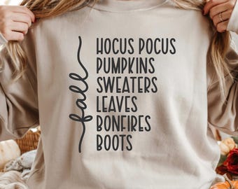 Herfst-SVG-png-bestand | Herfst-png voor knutselen | Knus herfstshirtontwerp | Pompoenen Truien Bladeren Vreugdevuren Laarzen Citaat | Herfstsublimatie Clipart