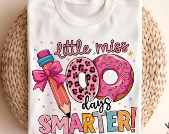Pequeña Señorita 100 Días Más Inteligente PNG: Diseño de Colegiala (Descarga Digital)
