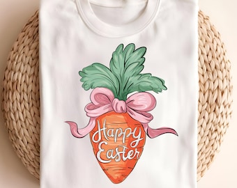 Happy Easter Carrot PNG: Coquette Easter Design (Digital Download)