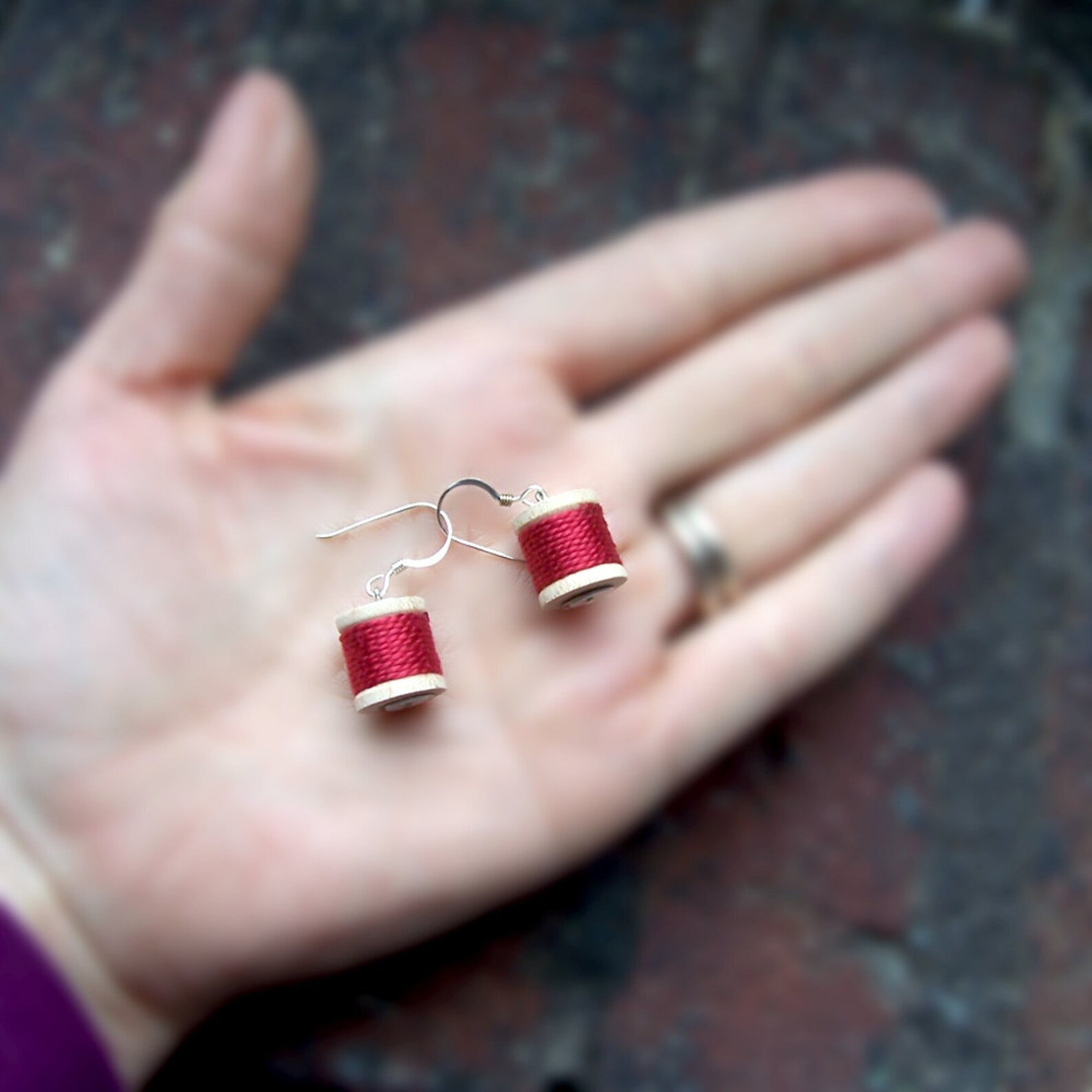 Earrings Spools of Thread in Cobalt Blue Etsy