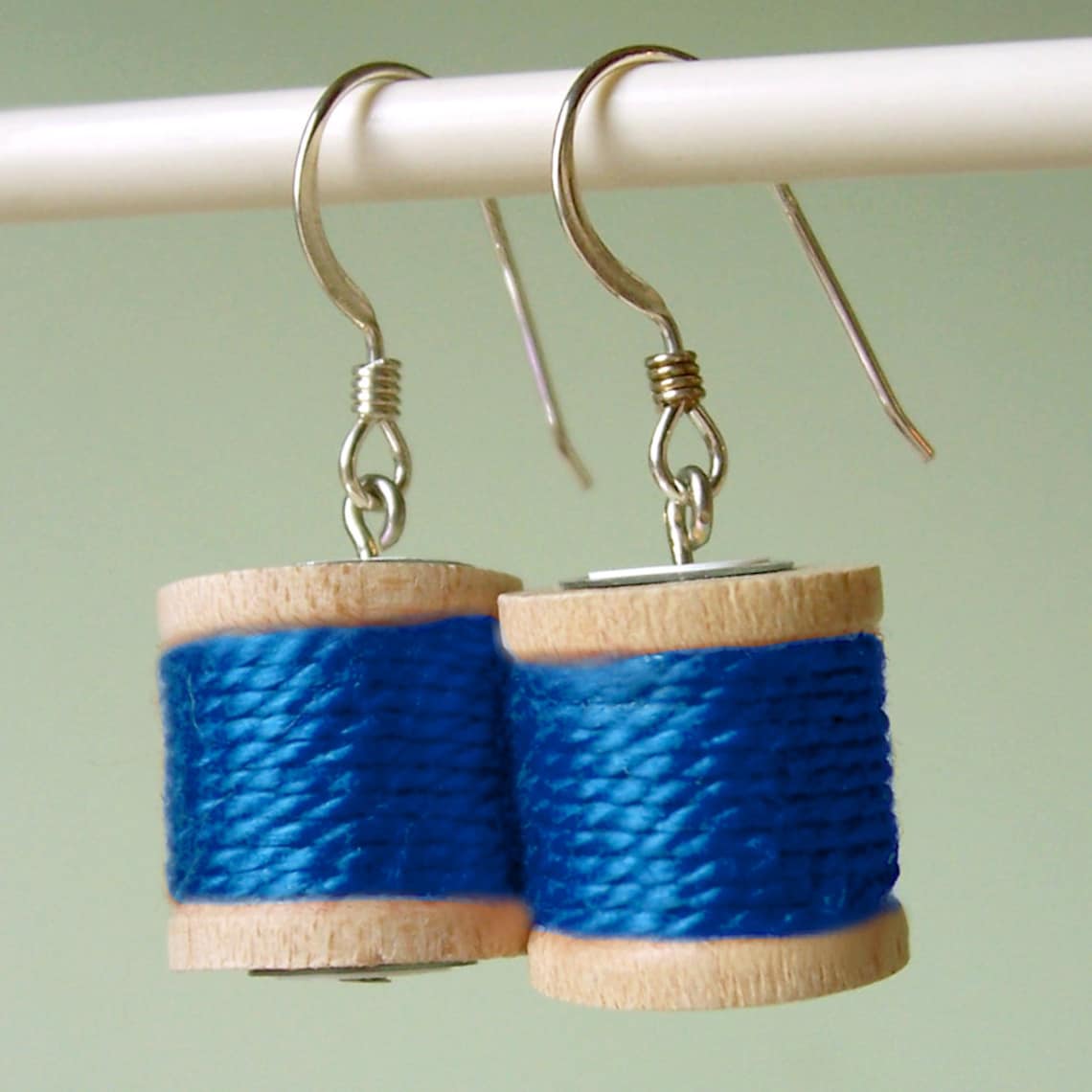 Earrings Spools of Thread in Cobalt Blue Etsy