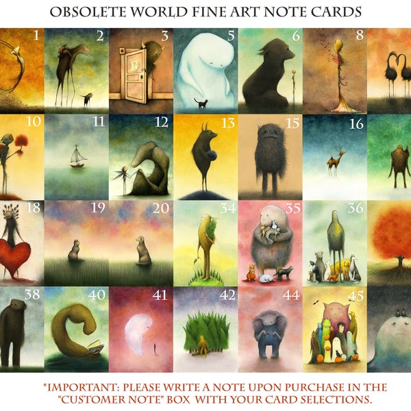 Set Of Obsolete World Note Cards