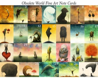 Set Of Obsolete World Note Cards