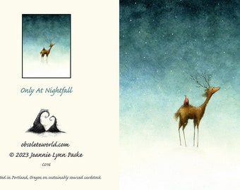 Deer and Bird Fine Art Holiday Note Cards