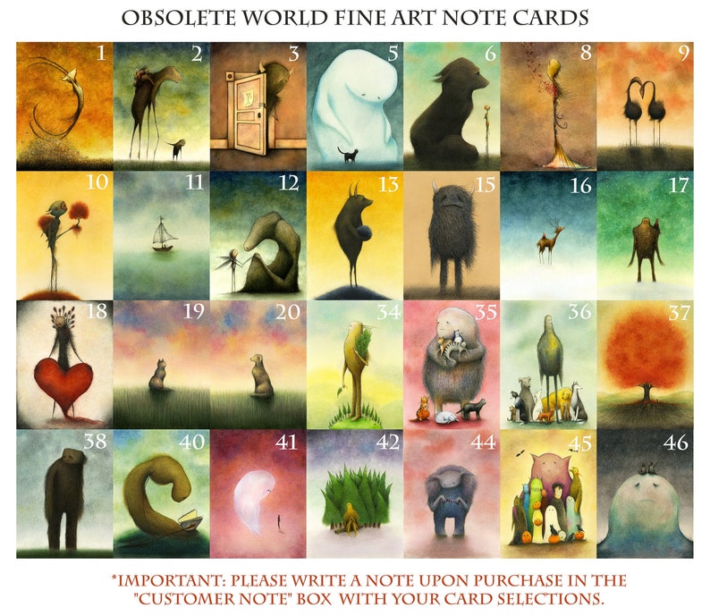 Set Of Obsolete World Note Cards image 1