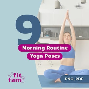 Morning Yoga Routine, 9 Soothing Sequences Digital Download, (PDF & PNG)