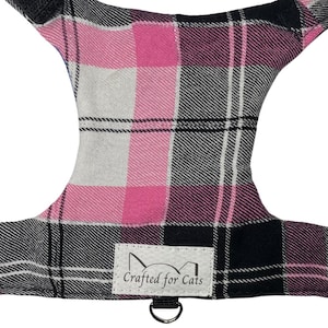 Pink Plaid Cat Harness