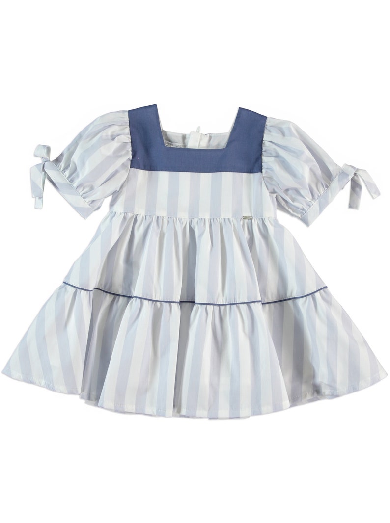 Martha Beige Striped Sailor Girl Dress