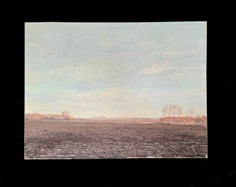 Authentique peinture à l'huile « Paysage hollandais » Frans Van De Winkel (1923-1989)