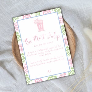Mint Julep Bar Sign Jockey Kentucky Derby Party Derby Bar Sign Mint Julep Download digitale Horse Racing Party Bar Menu 4x6, 5x7 e 8x10