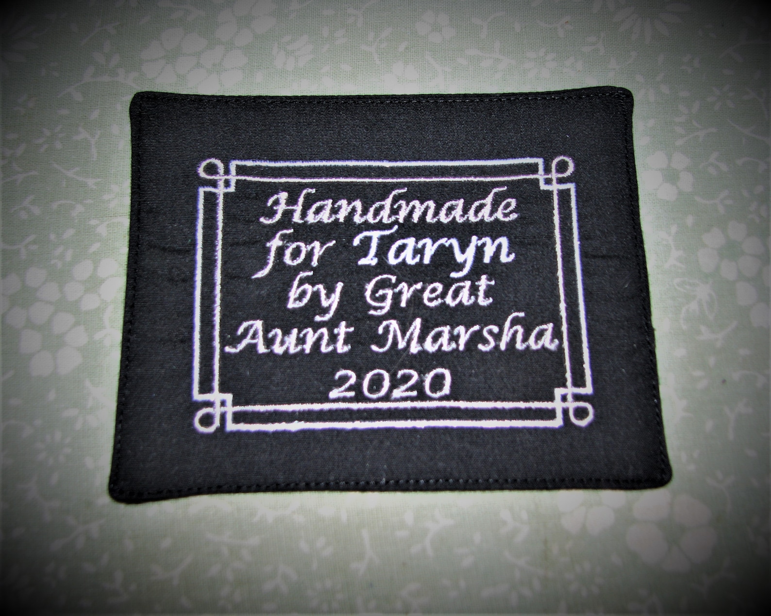 Personalized Custom Embroidered Label. Classic 2 Line Border. Etsy