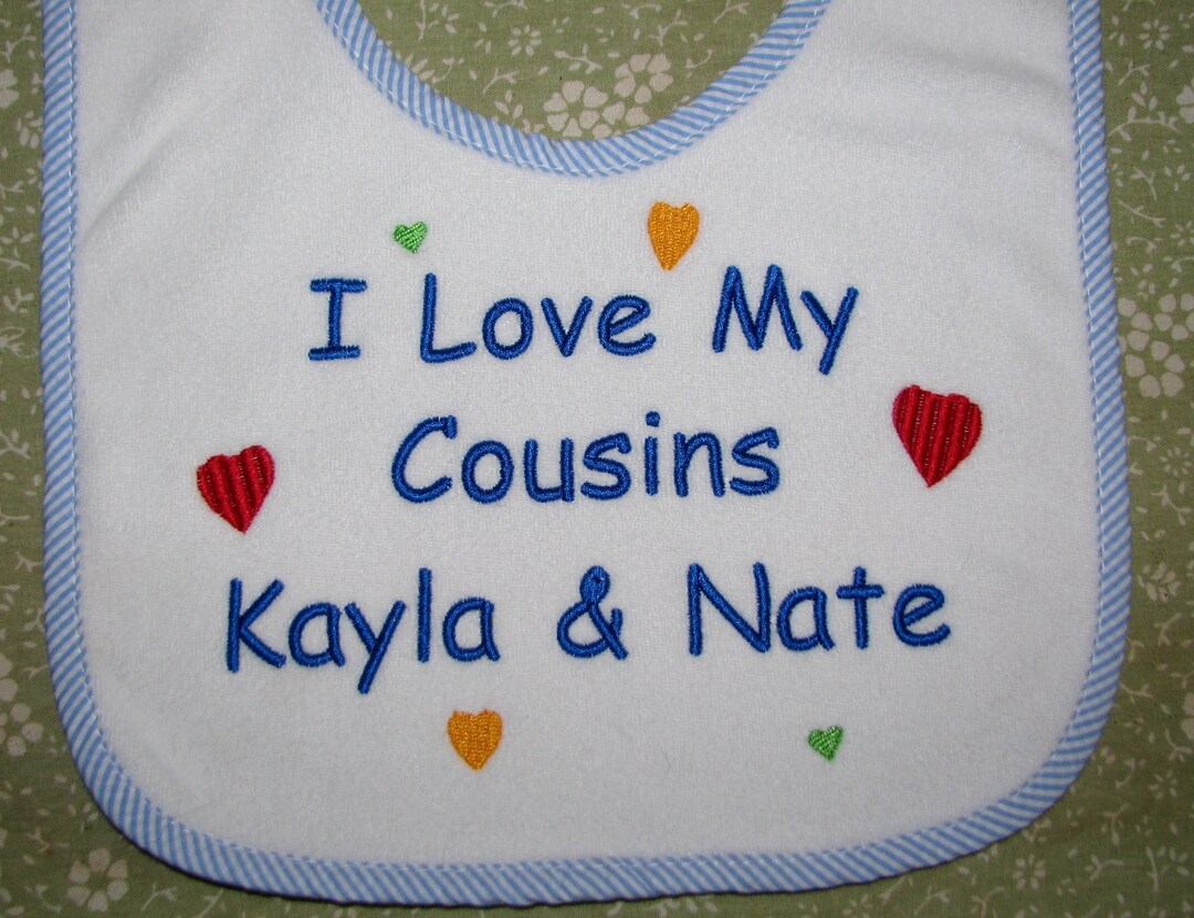 I Love My Cousins Personalized Baby Bib or Bodysuit. 3 Sizes - Etsy