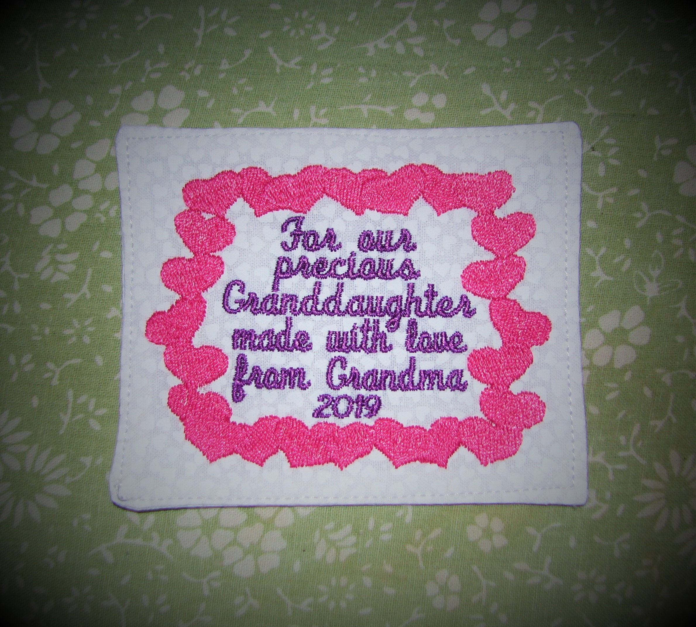 Personalized Custom Embroidered Label. Adorable Heart Border. Etsy