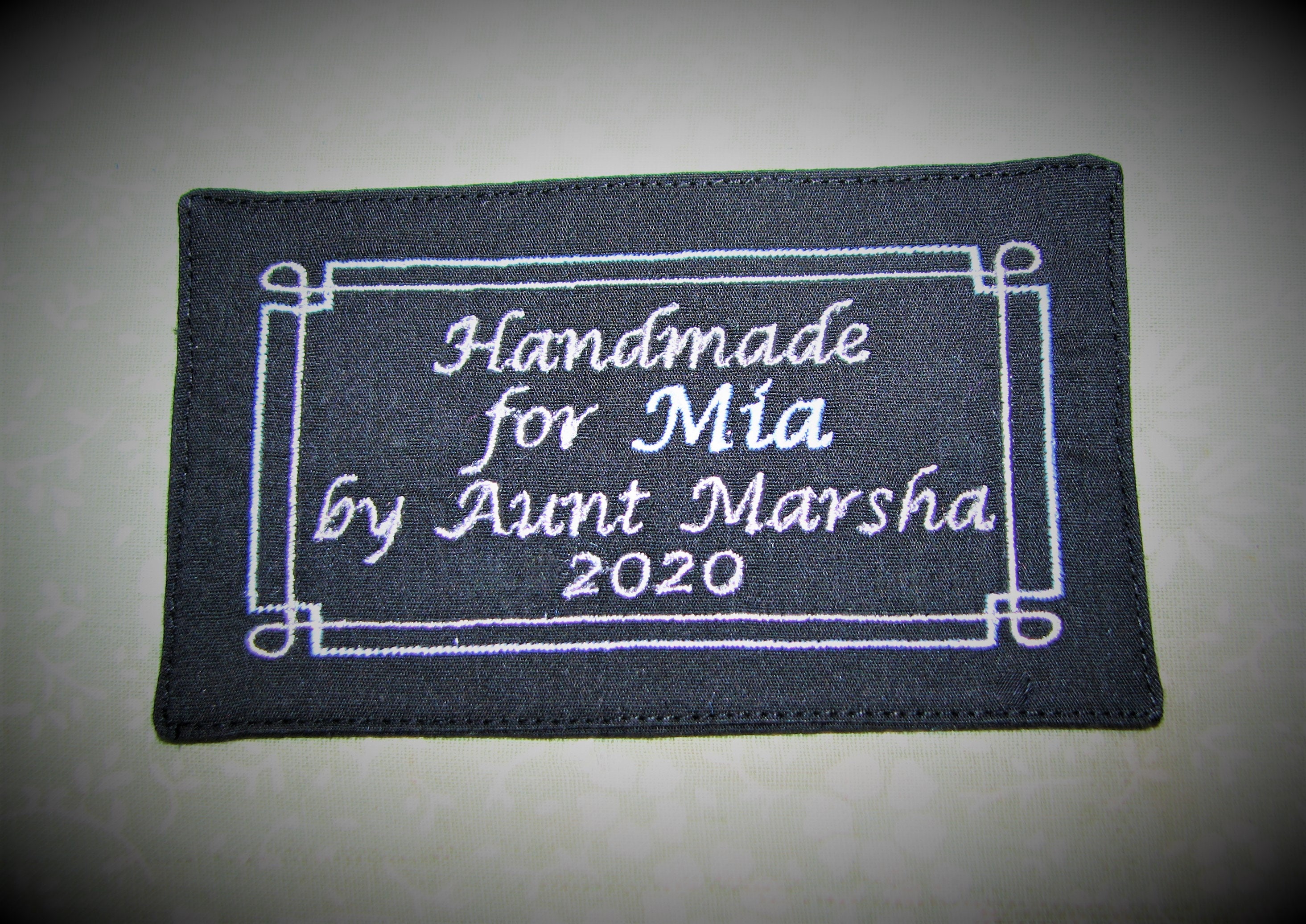 Personalized Custom Embroidered Label. Classic 2 Line Border. Etsy