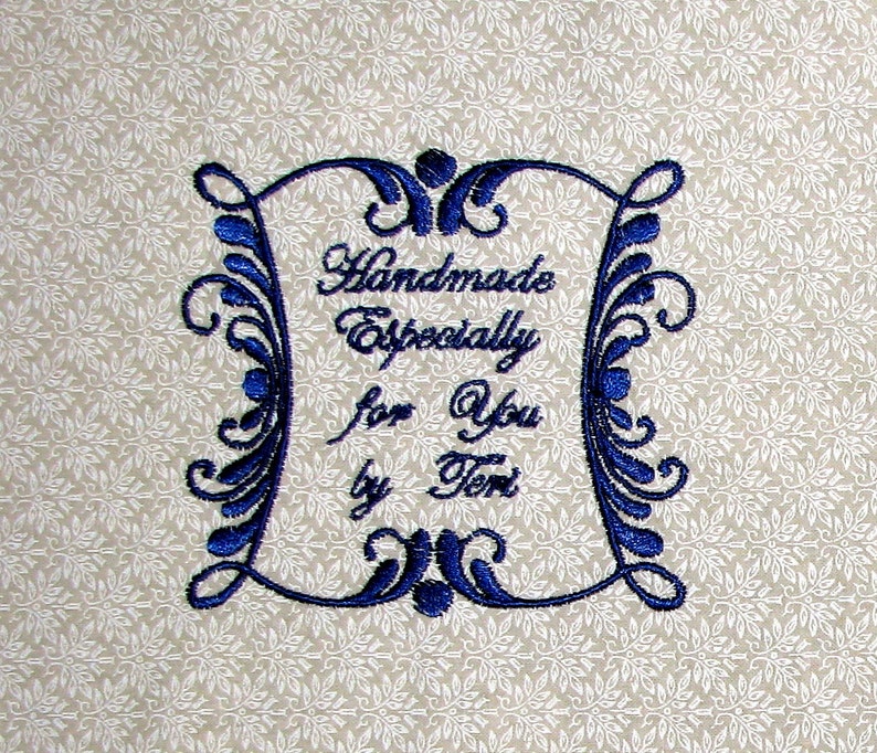 Personalized Custom Embroidered Label. Fancy ScrollWork Etsy