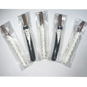 Chocolate Covered Bride and Groom Pretzel Stick Favors for Bridal Shower