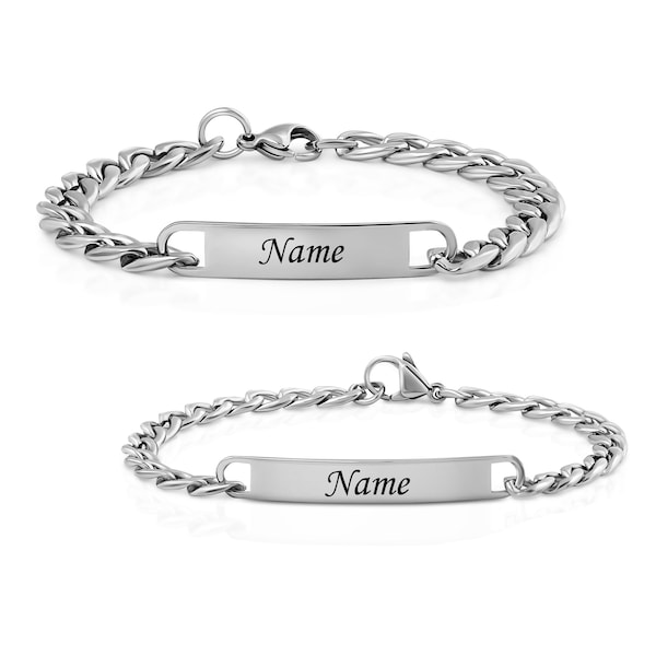 Bracelets partenaires avec gravure - Bracelets personnalisés - Bracelet avec gravure - Bracelet d'amitié - Bracelet partenaire personnalisable