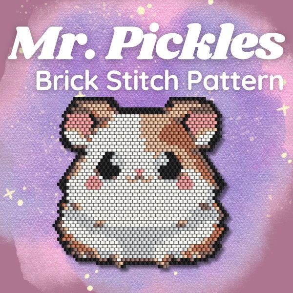 Brick Stitch Pattern Hamster - Mr. Pickles - PDF Download for Cute Animal Pendant or Charm