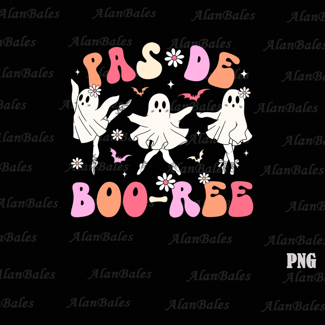Pas De Boo-ree PNG, Spooky Season Png, Retro Halloween Png, Ballet ...