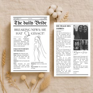 Veux-tu être ma demoiselle d'honneur ? Carte personnalisée – Journal de mariage | The Daily Bride | DIN A6 | Questions de demoiselle d'honneur avec photos