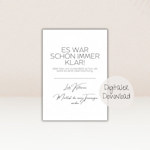 Möchtest du meine Trauzeugin werden? – Digitale Karte zum Download | Trauzeugin fragen | Hochzeit PDF Einladung